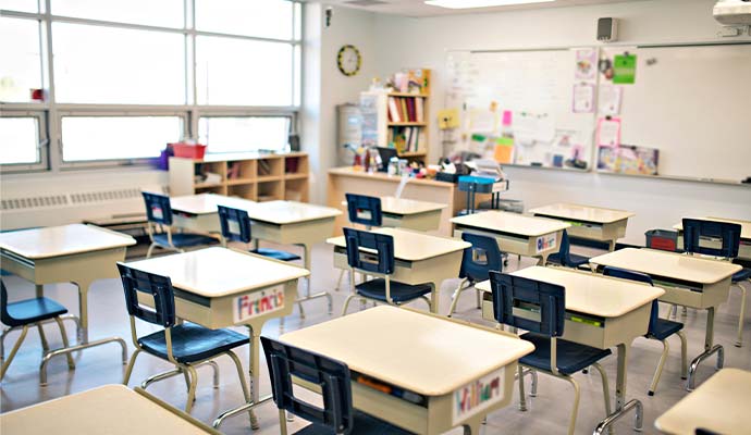 An empty classroom