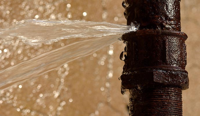 Broken water pipe