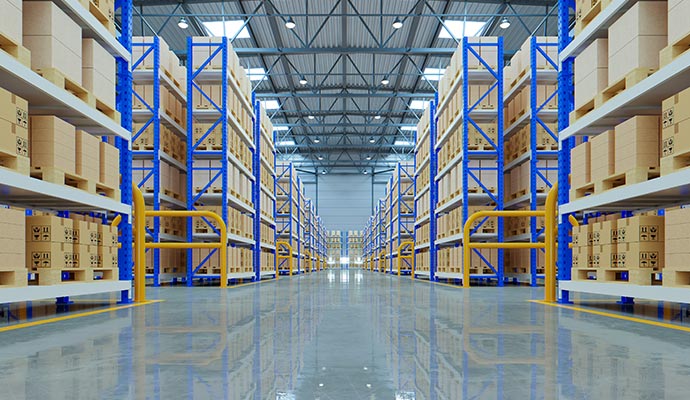 Clean commercial warehouse
