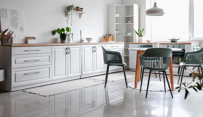 Clean dining space