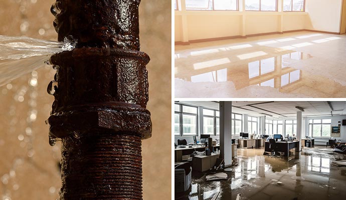 Collage of water damage