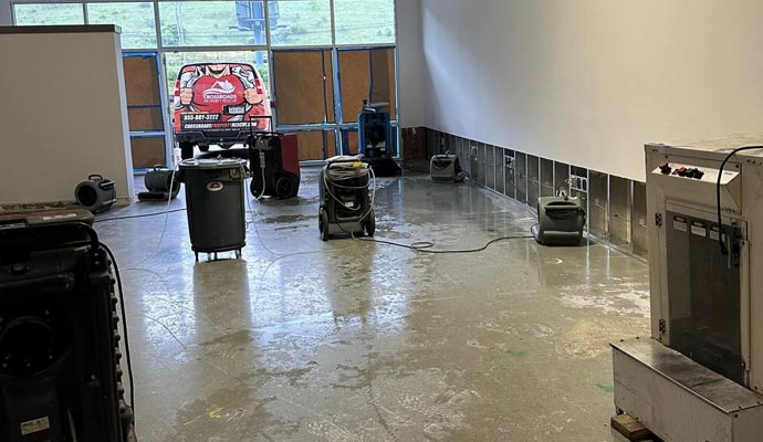 Commercial water damage restoration using professional equipments Commercial water damage restoration using professional equipments