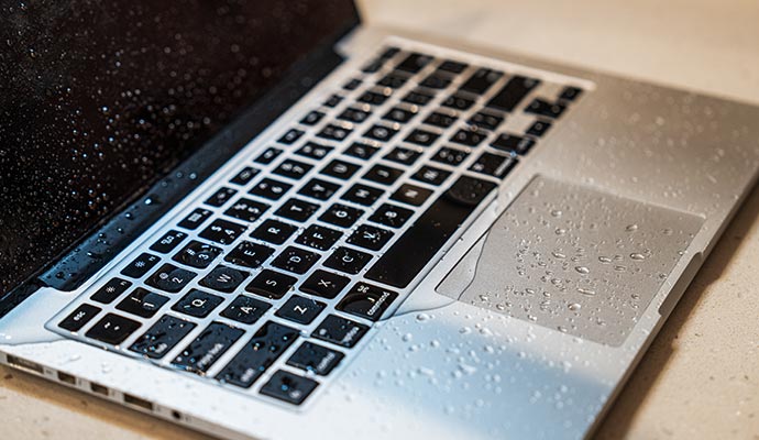 Water damaged laptop