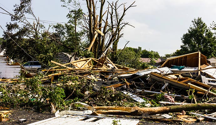 A property damaged by a severe disaster A property damaged by a severe disaster