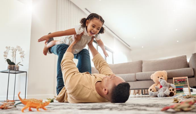 Happy playful family