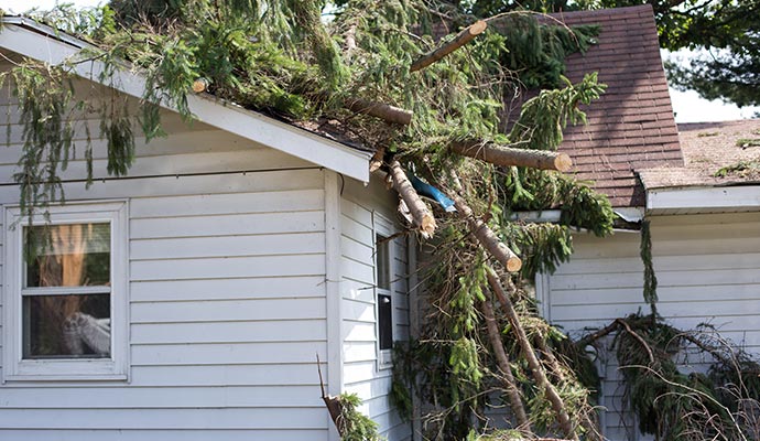 Storm damaged house Storm damaged house