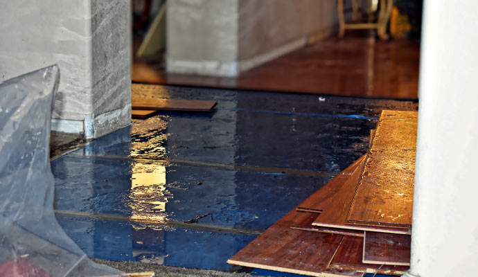 Water damaged floor